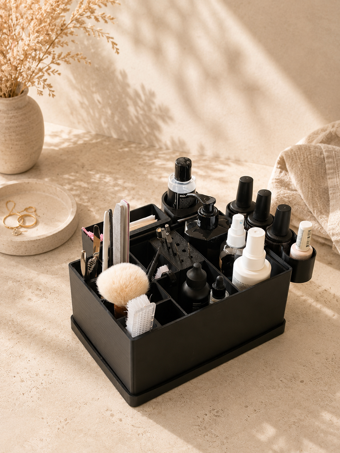 Salon by Ordo organiser in use on a wooden table